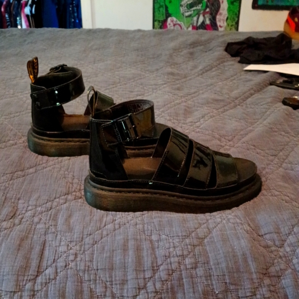 Authentic Dr. Martens patent leather Clarissa sandals